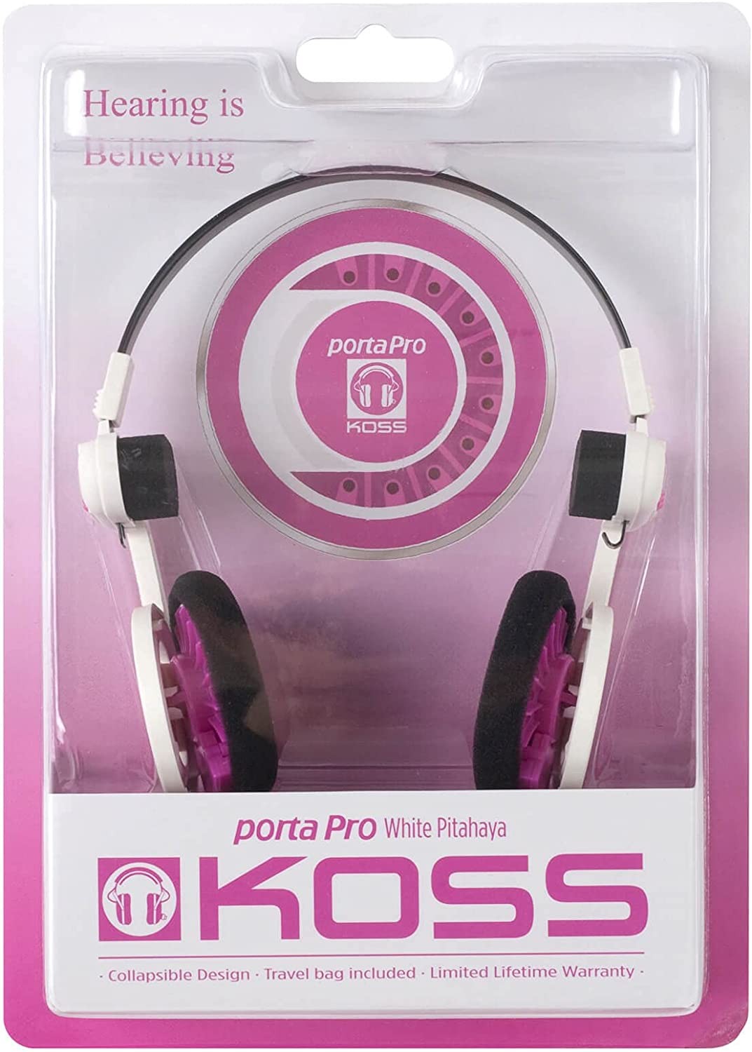 KOSS - Headphones Porta Pro 2, White Dragon Fruit (Pink)