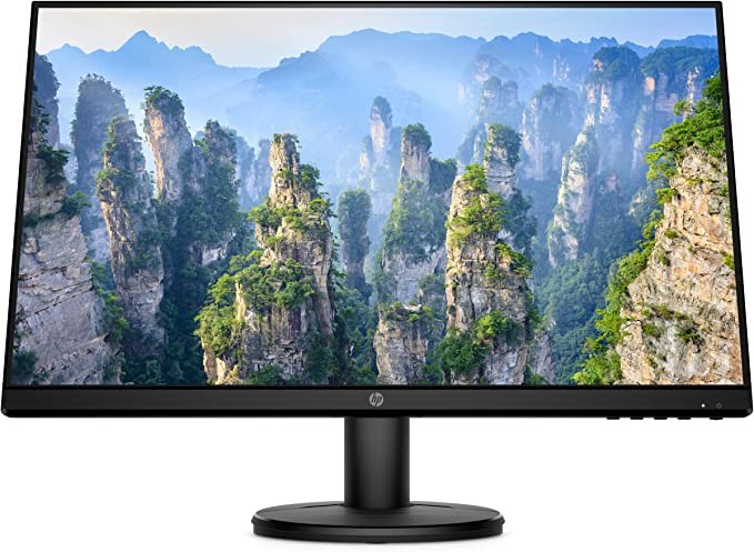 HP V24i FHD Monitor | 23.8-inch diagonal Full HD computer monitor with IPS panel and 3-sided micro-edge design | Low Blu-ray screen with HDMI and VGA ports | (9RV15AA#ABA)