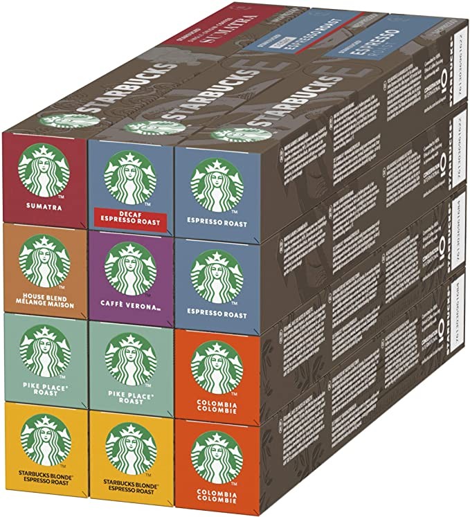 Starbucks Starbucks Nespresso Multi-Flavor Coffee Capsules, 10 Capsules, 8 Flavors (120 Capsules Total)