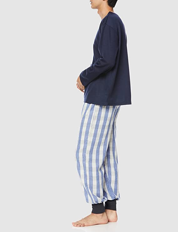 [Pegasus Japan (Hyuma Nihon)] Pajama Set Hyuma Nihon [Couples ~ Printed Pajamas Loose Size] KP42570 (Navy Blue) Navy Blue L (Unisex)